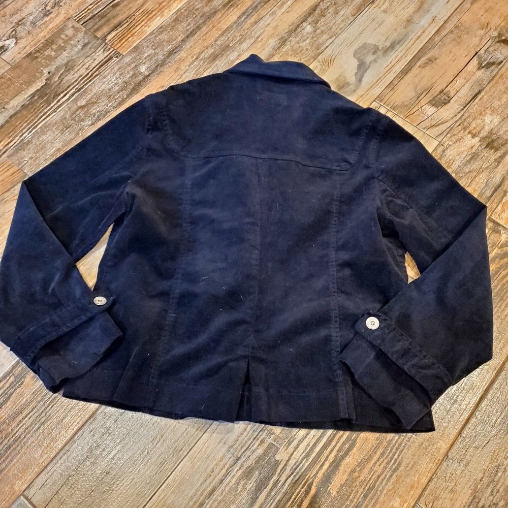 🔹️Annva Jeans USA Black Corduroy Buttoned Front Blazer Jacket XLarge - Picture 2 of 9